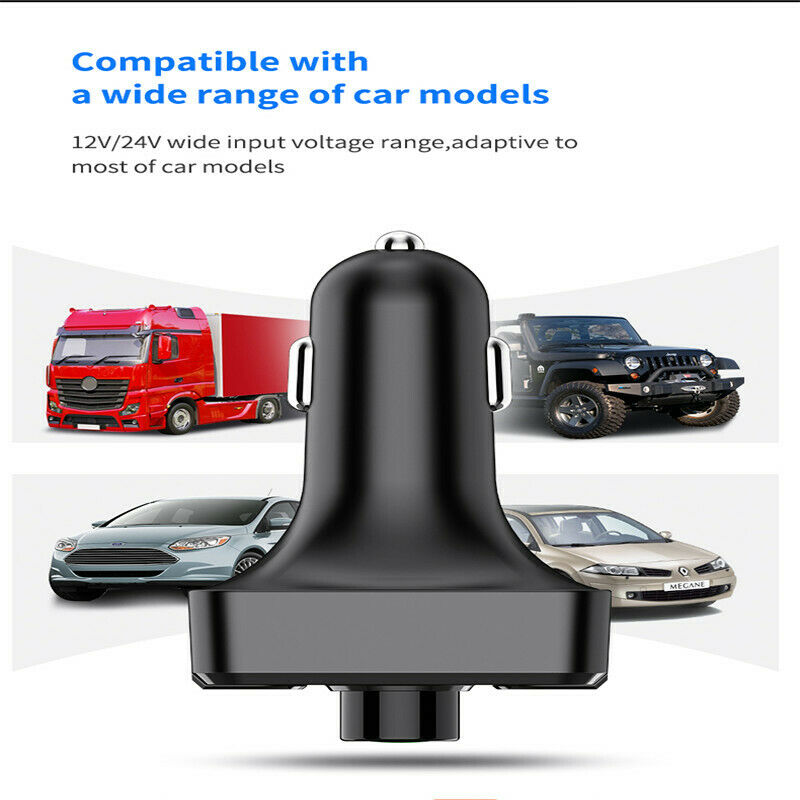 Wireless Bluetooth 5.0 FM Transmitter Handsfree Kit QC3.0 Car Dual USB Charger - Fresh Stock Dated February 2026