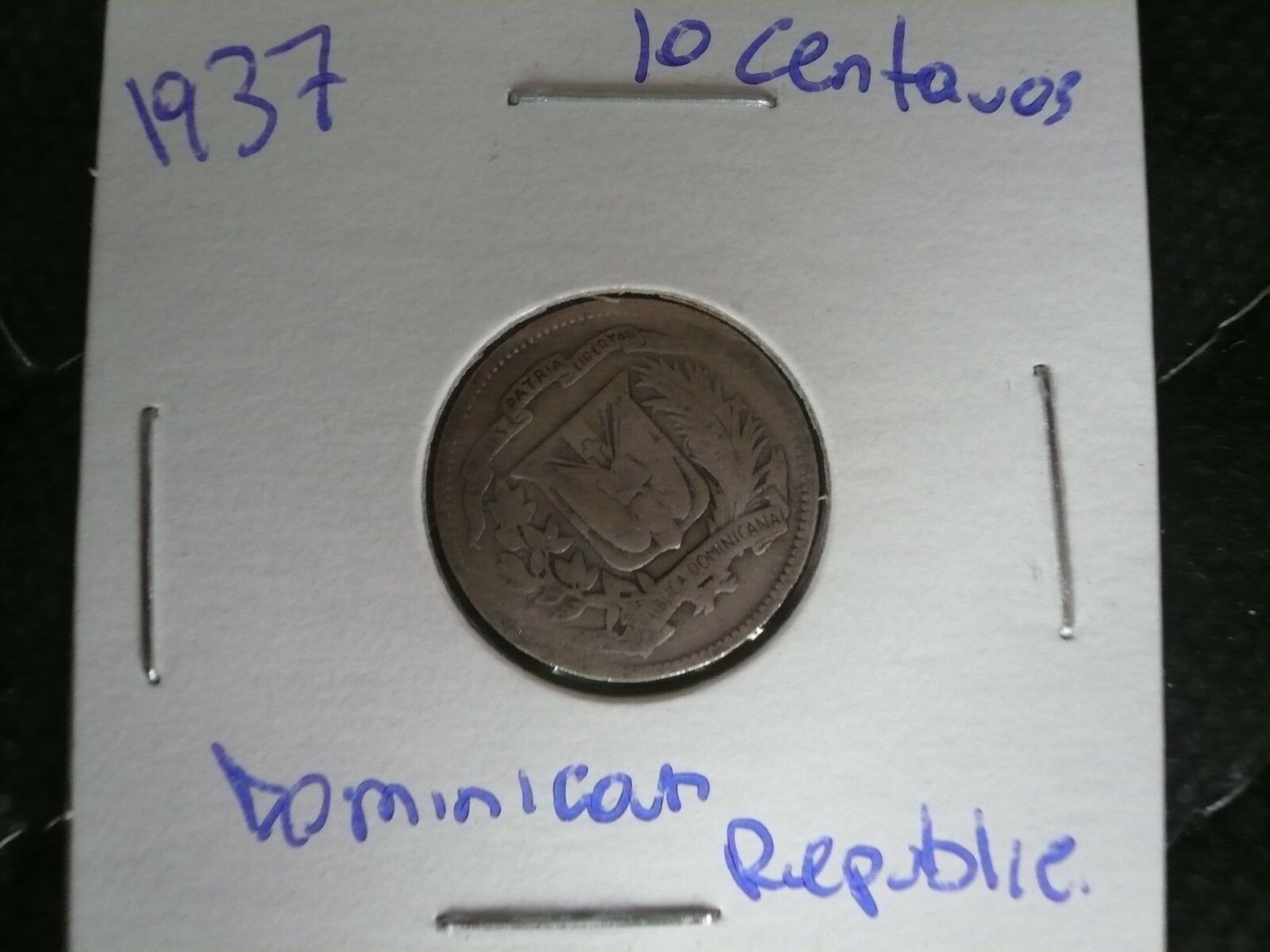 1937 Dominican Republic 10 Centavos 90% Silver Coins 1937 Lot of 2 - Fresh Stock Dated December 2025