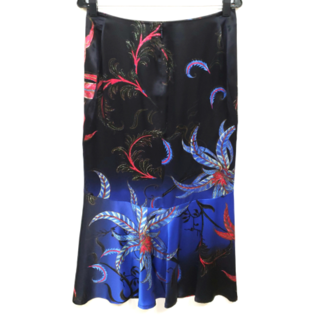 Roberto Cavalli Vintage Bold Floral Print Silk/Satin Flared Hem Skirt~6/US - Fresh Stock Dated February 2026