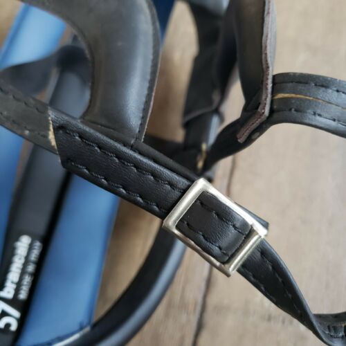 NOS Bancale Vintage Cycling Helmet blue leather bicycle - Fresh Stock Dated December 2025