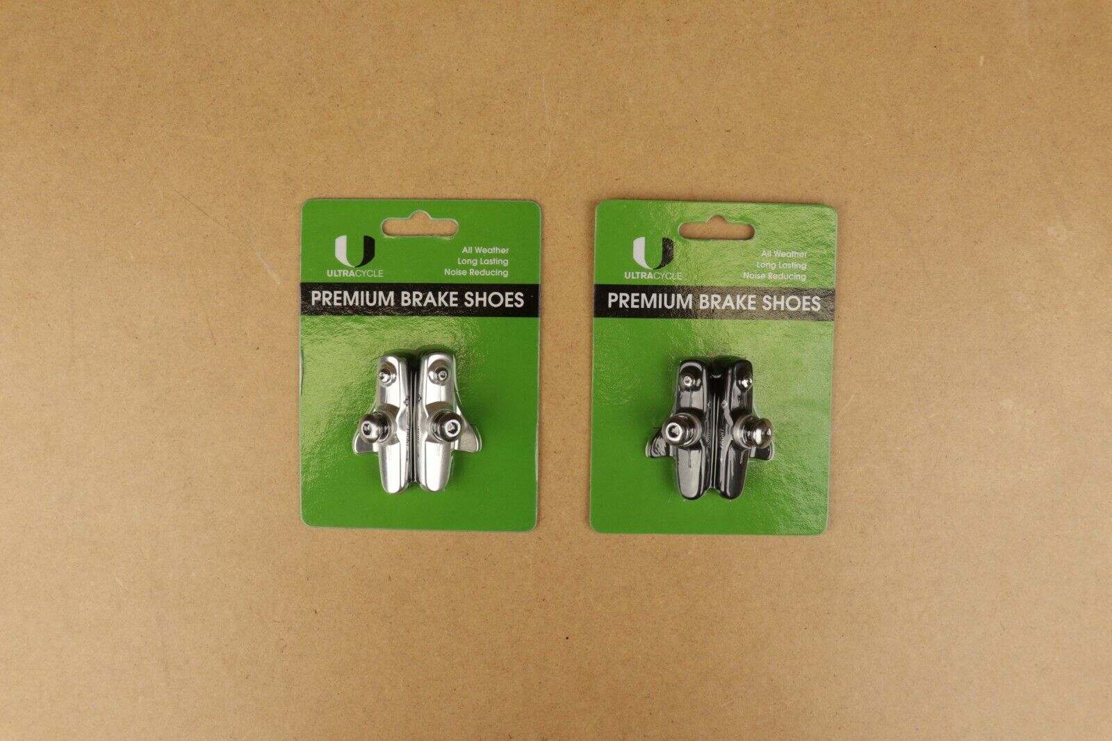 UltraCycle Black or Silver Aluminum Cartridge All Weather Road Bike Brake Pads - Fresh Stock Dated February 2026