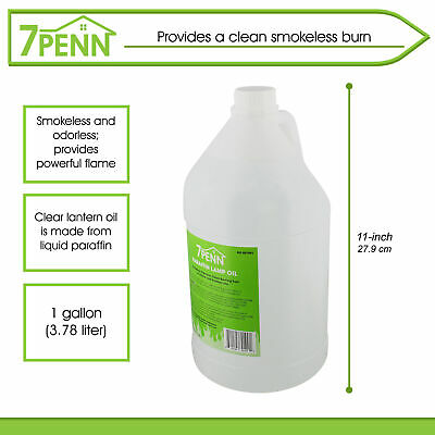7Penn Odorless Smokeless Lamp Oil Fluid - 1 Gal Clear Paraffin Oil Lantern Fuel - Fresh Stock Dated December 2025