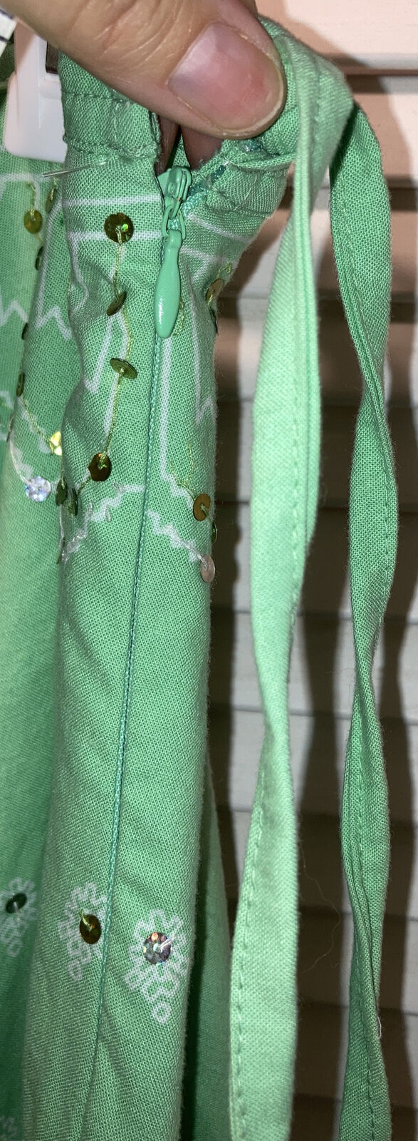 Ladies all cotton Sequined Circle skirt, Green White BOSTON PROPER Fabric EUC - Fresh Stock Dated March 2026