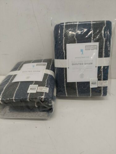 Pottery Barn Kids Sullivan Sports Quilted Pillow Sham Euro 2 Pack NEW With Tags - Fresh Stock Dated December 2025