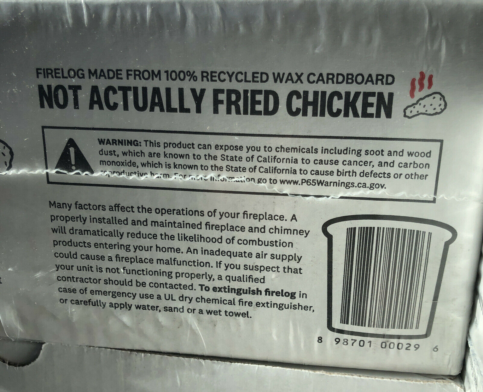 KFC 11 Herbs Spices Fire Log Enviro-Log Firelog Chicken Scented Limited Edition - Fresh Stock Dated December 2025