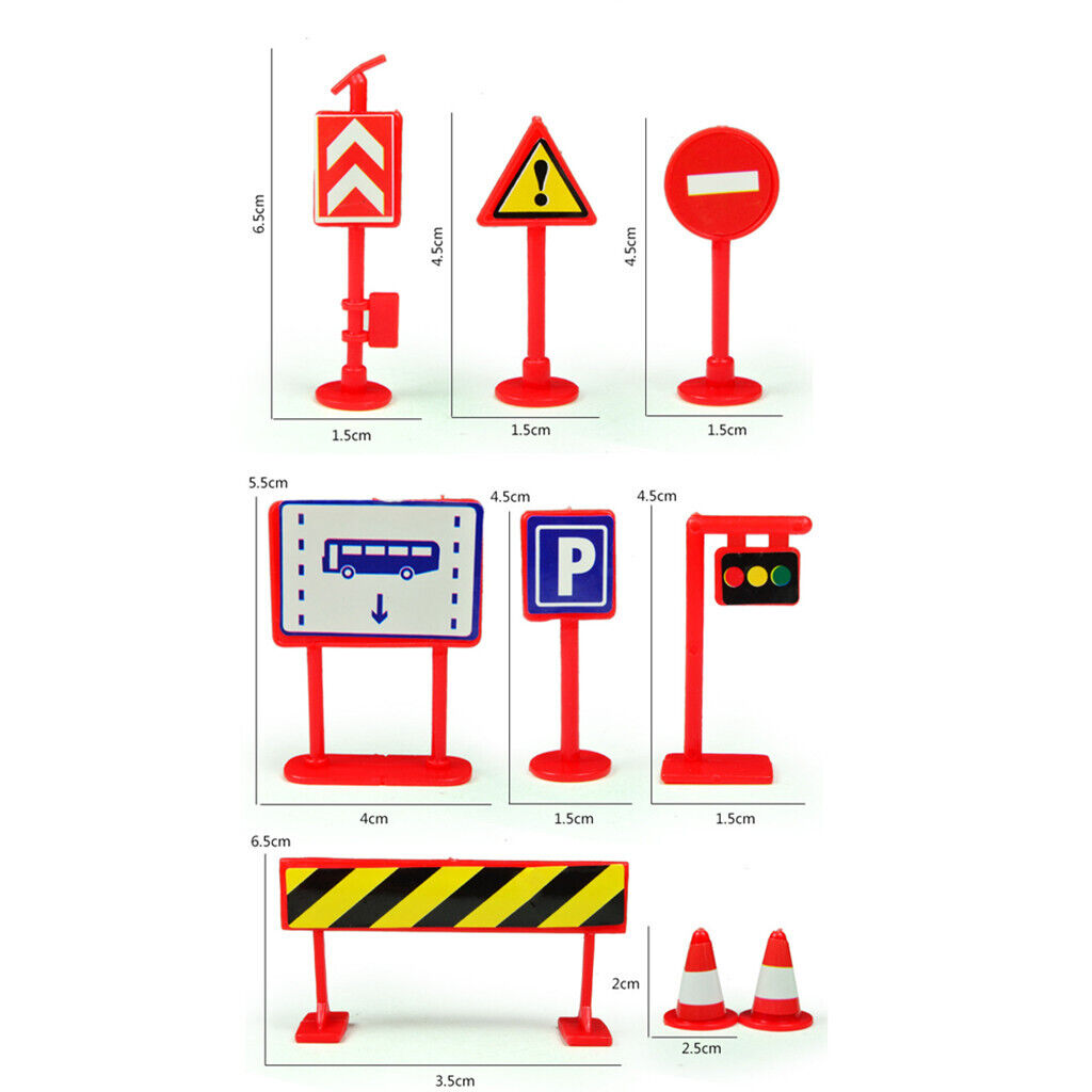 Car Toy Accessories Traffic Road Signs 9pcs Kids Children Play Learn Toy Game - Fresh Stock Dated February 2026