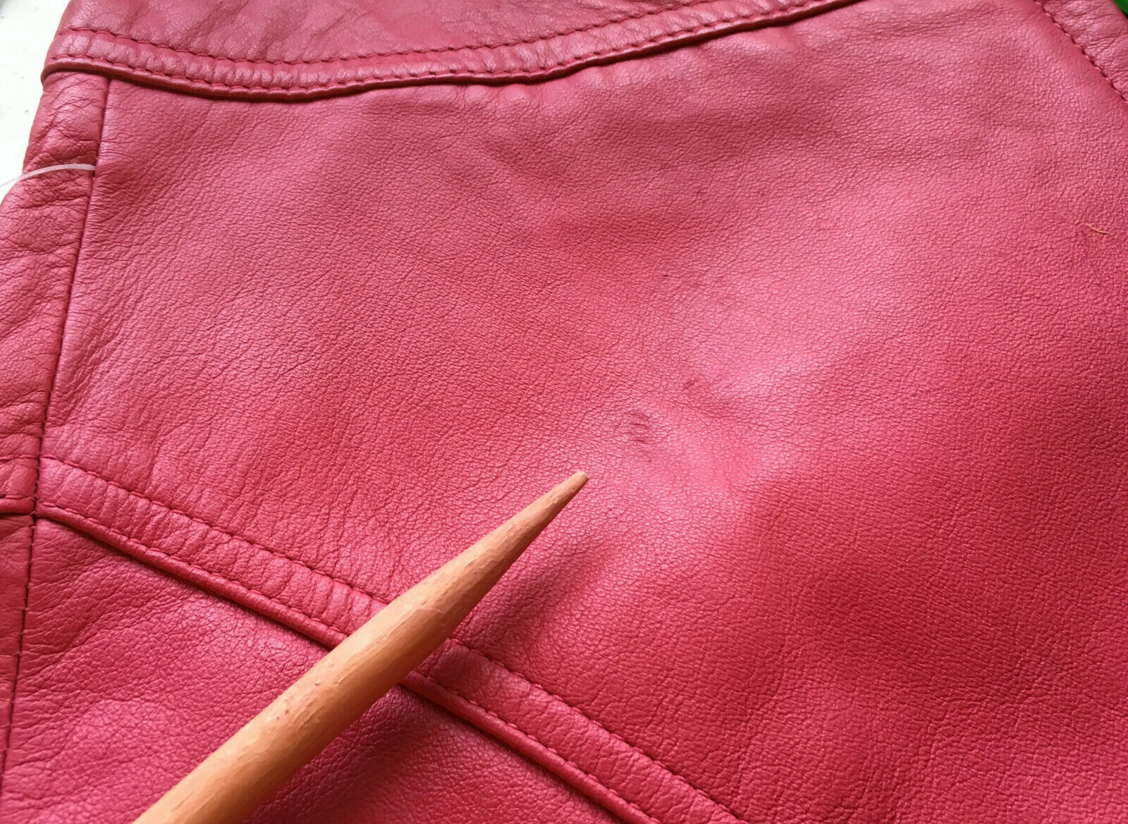 NOS VTG 80s PELLE CUIR Dark Pink LEATHER GLAM 1980s PUNK Pencil SKIRT w/TAG XS S - Fresh Stock Dated February 2026