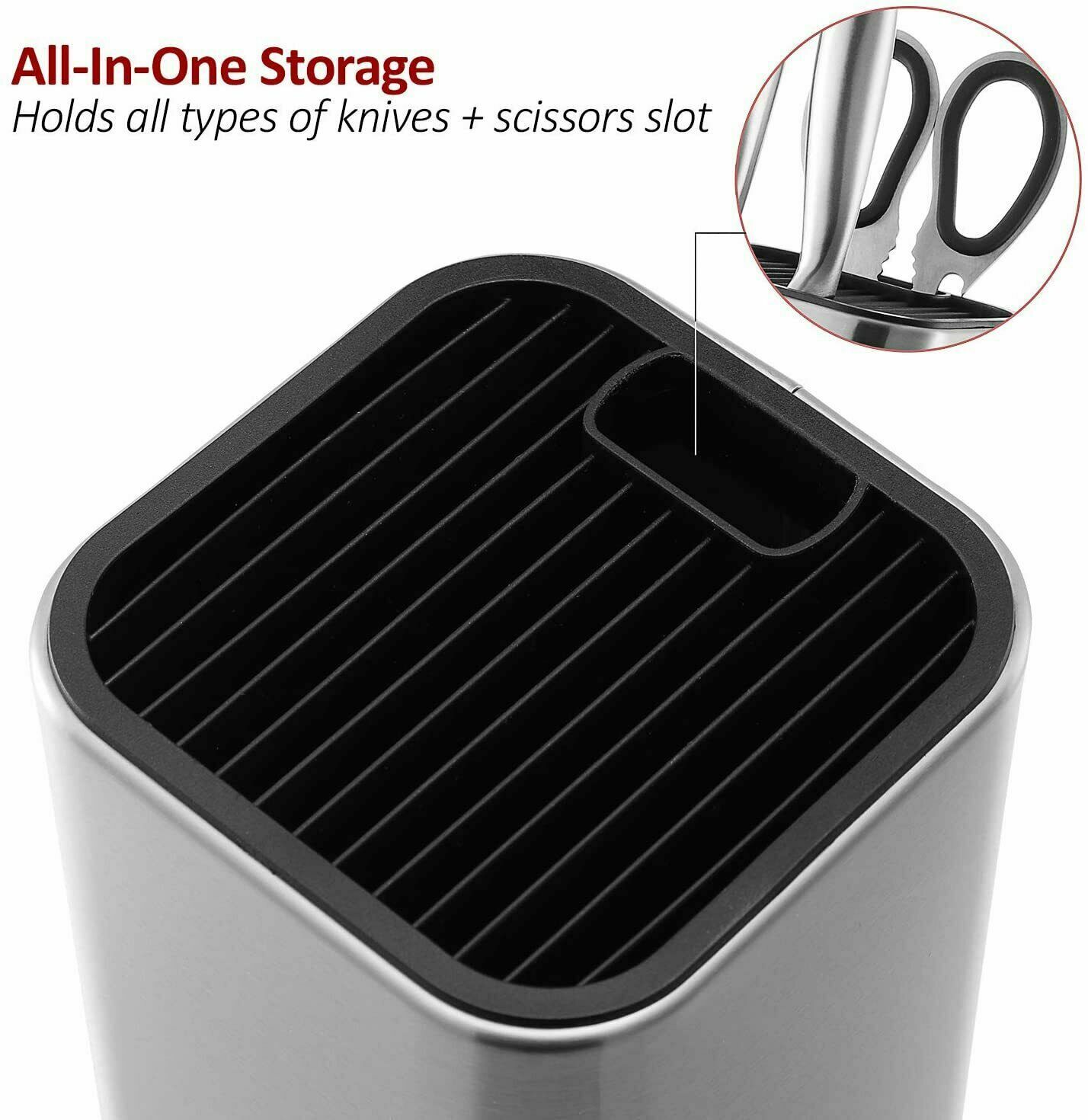 Kitchen Knife Set Japanese Stainless Steel Chef's Knives With Block Sharpener - Fresh Stock Dated December 2025