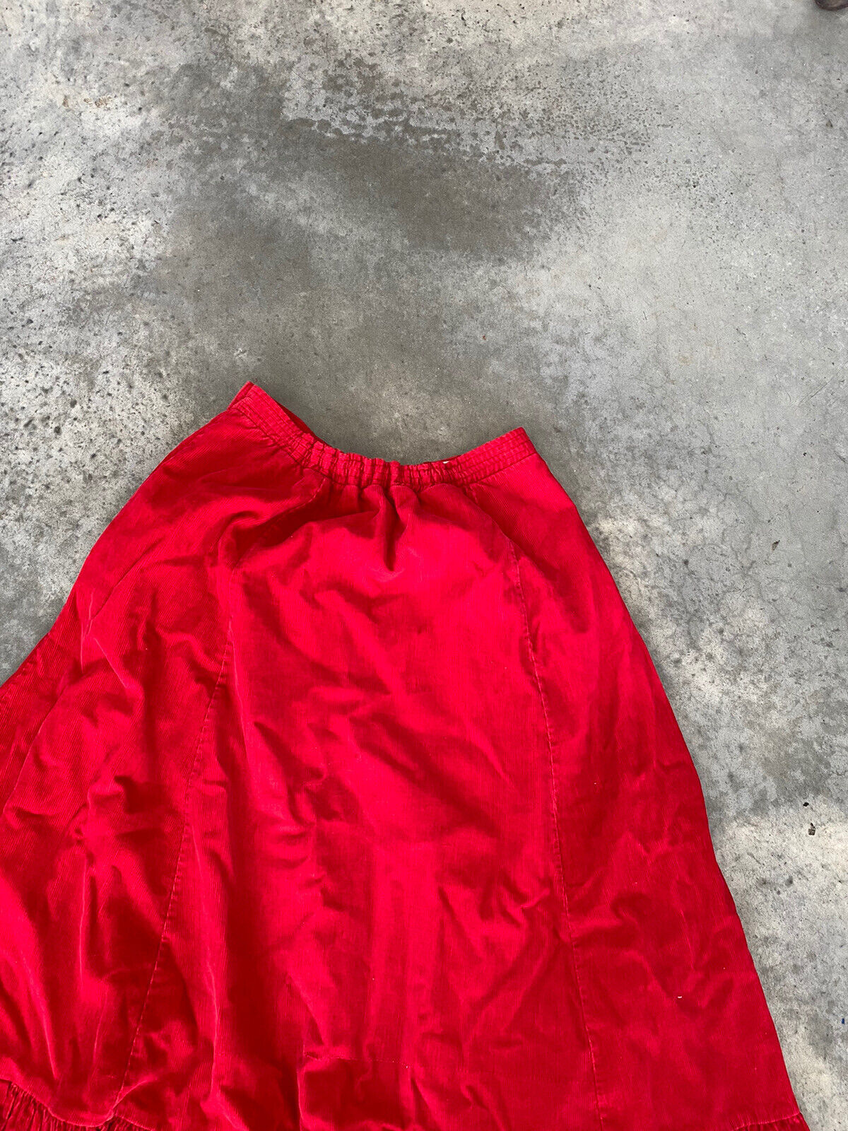 Vintage Plaza Bloomingdale’s Skirt Red Corduroy Pleated A-Line Size 10 - Fresh Stock Dated March 2026