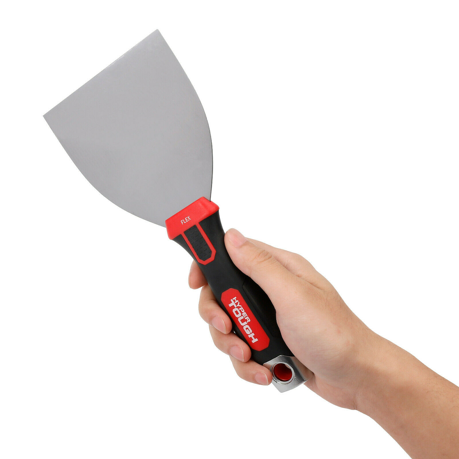 Hyper Tough 4-INCH FLEX PUTTY KNIFE Flexible Blade, Soft Grip, Hammer End TOOL - Fresh Stock Dated February 2026