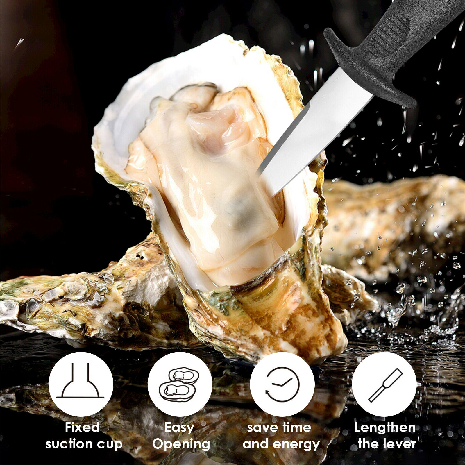 Oyster Knife Shucker Shell Seafood Opener Shucking Tool Set With/ Blade - Fresh Stock Dated December 2025