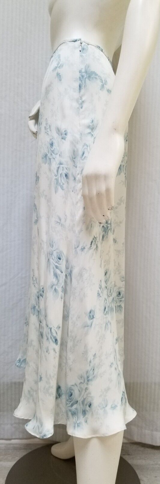 RALPH LAUREN Blue Floral Silk Skirt - Size 10P - Fresh Stock Dated March 2026