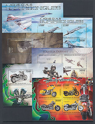 Burundi Sc 1241-1290 MNH. 2012 Transportation & Space, set of 50 souvenir sheets - Fresh Stock Dated December 2025