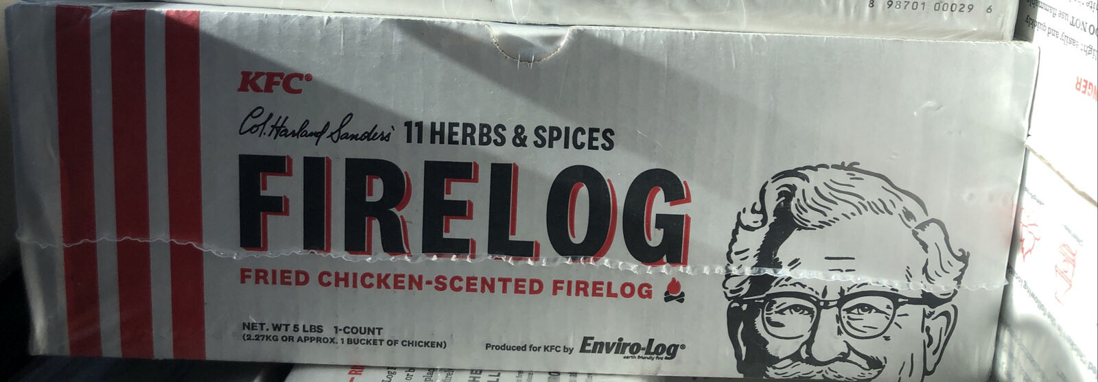 KFC 11 Herbs Spices Fire Log Enviro-Log Firelog Chicken Scented Limited Edition - Fresh Stock Dated December 2025