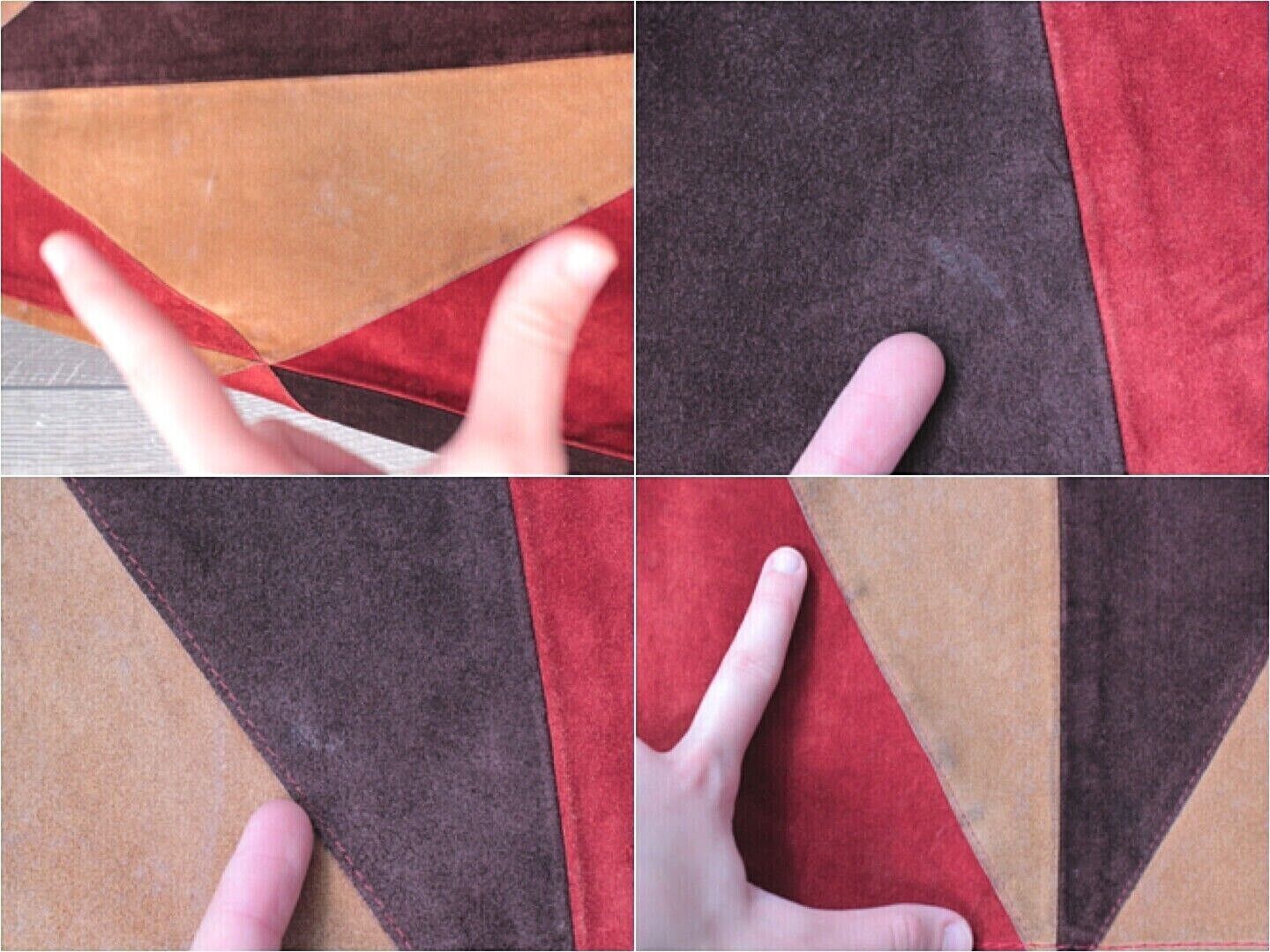 VTG Women's 60s Suede Patchwork Midi Length Skirt 1960s Hippy Gino Paoli SZ S/M - Fresh Stock Dated March 2026