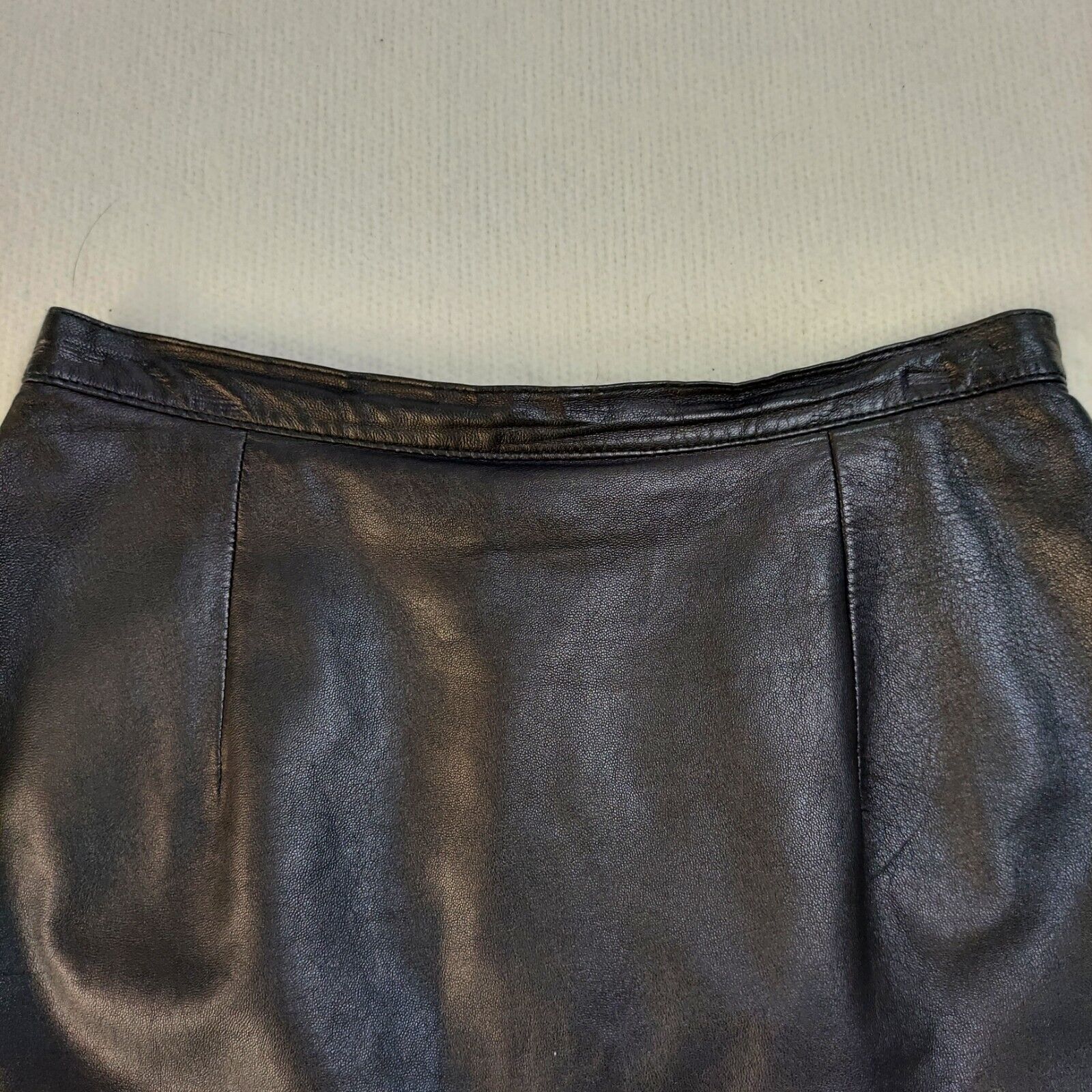 Vintage Scully Black Leather Mini Skirt Size 8 26