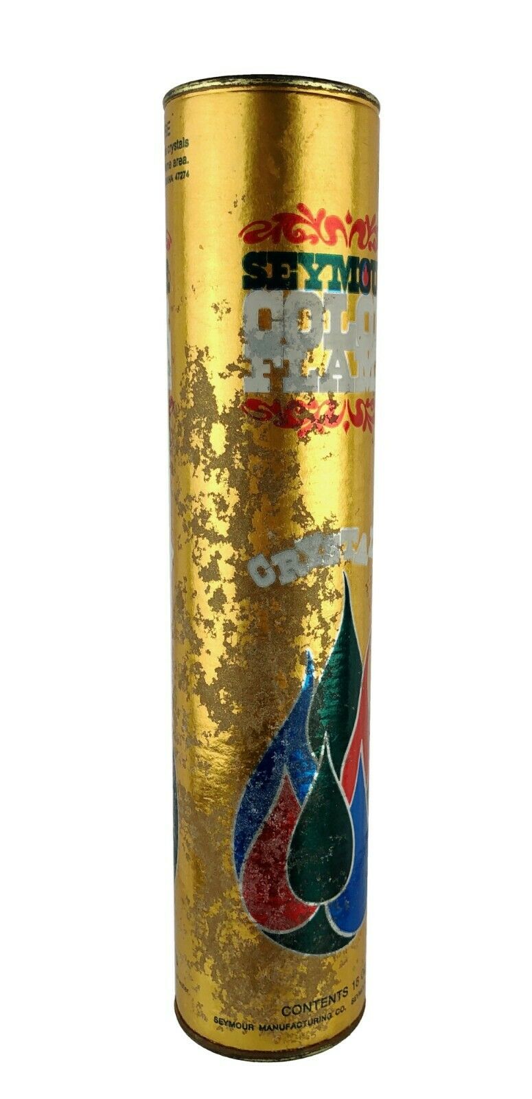 Vintage 16 oz Paper Tube Can Seymour Color Flame Crystals Full or Nearly Full!! - Fresh Stock Dated December 2025