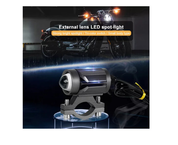 Motorcycle Yellow Fog lights with mounting hardware. (See Actual Yellow Light) - Fresh Stock Dated February 2026