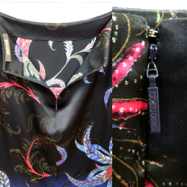 Roberto Cavalli Vintage Bold Floral Print Silk/Satin Flared Hem Skirt~6/US - Fresh Stock Dated February 2026