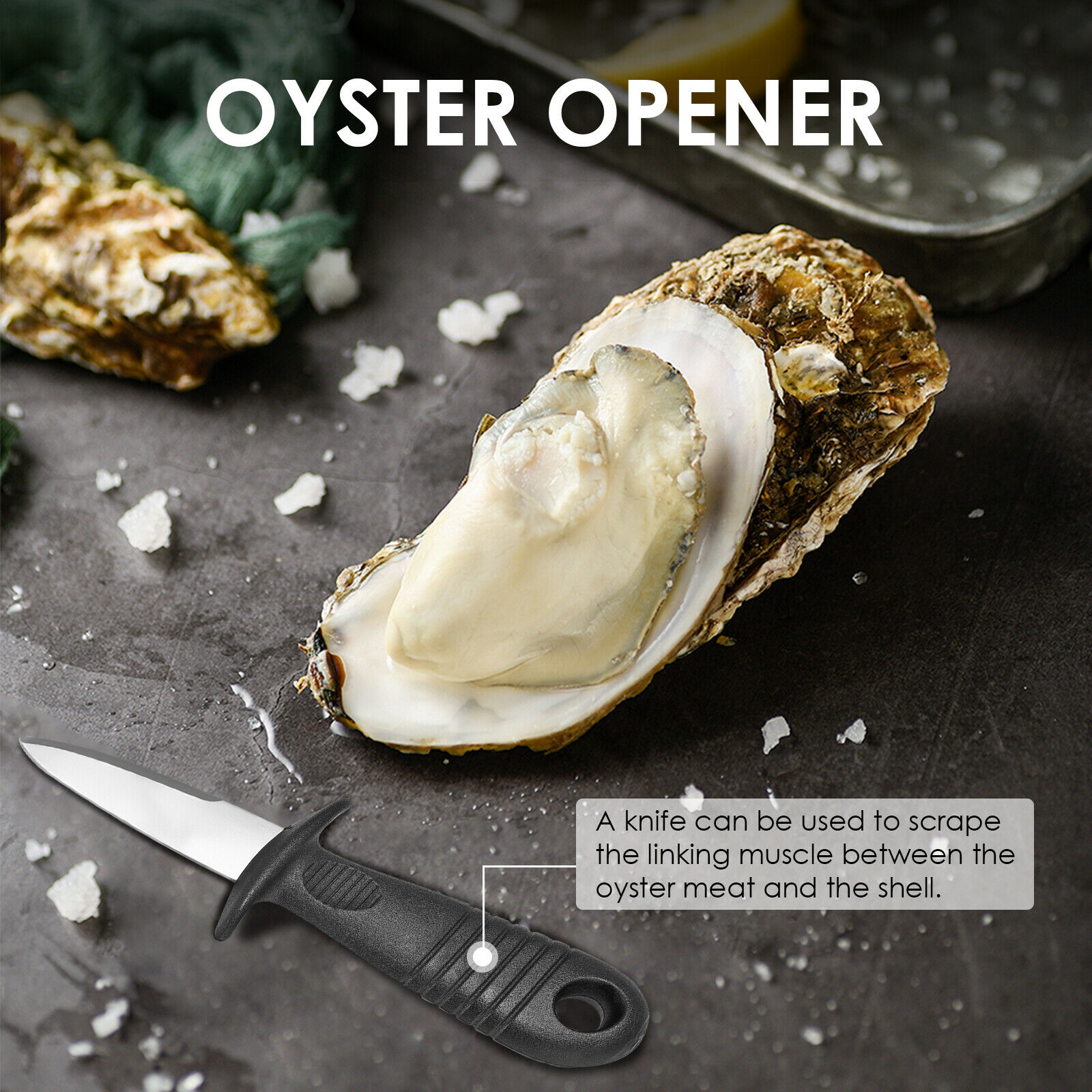 Oyster Knife Shucker Shell Seafood Opener Shucking Tool Set With/ Blade - Fresh Stock Dated December 2025