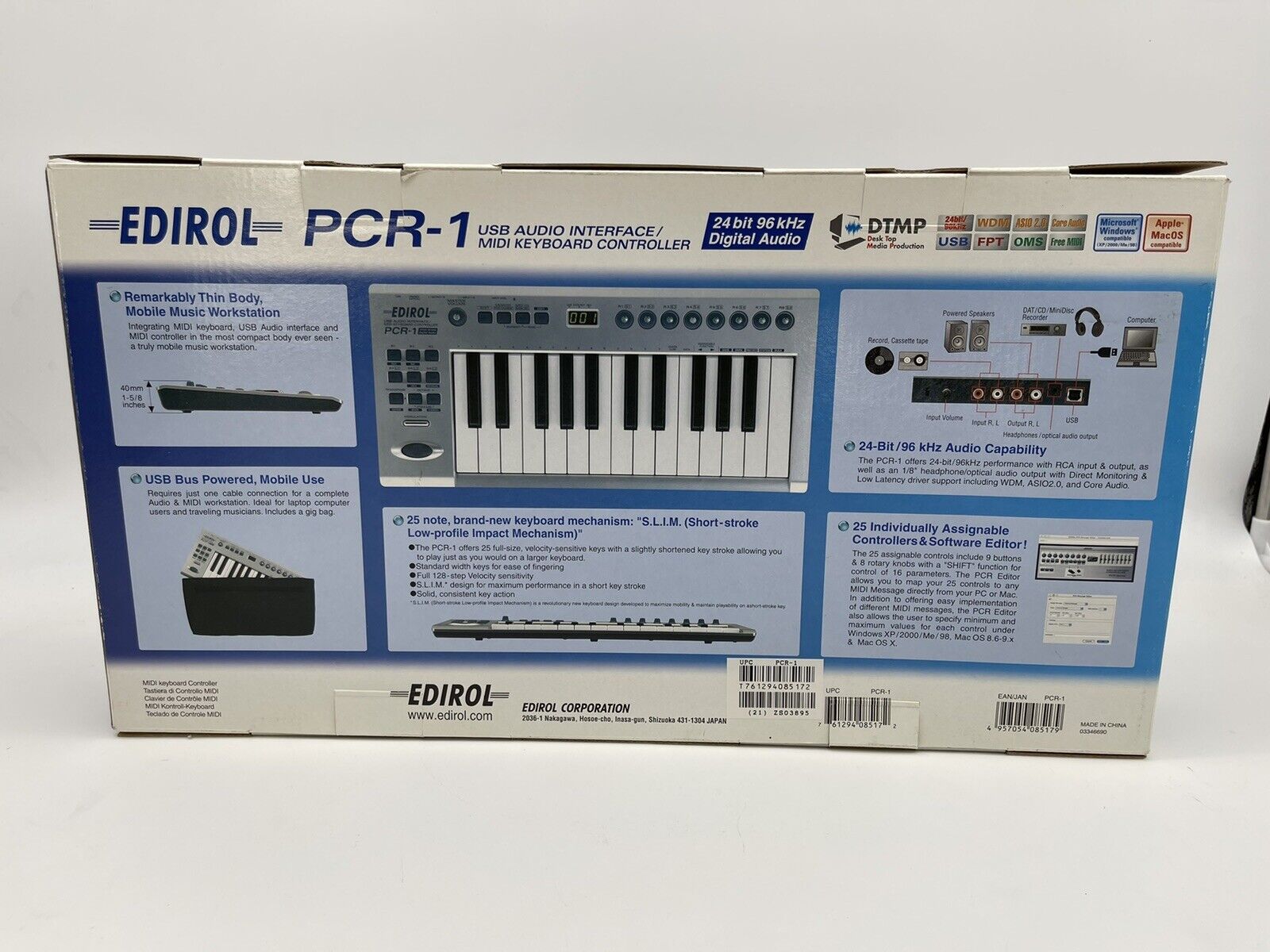 Edirol PCR-1 USB Interface/ Mini Keyboard Controller Brand New In Box NOS Mint - Fresh Stock Dated February 2026