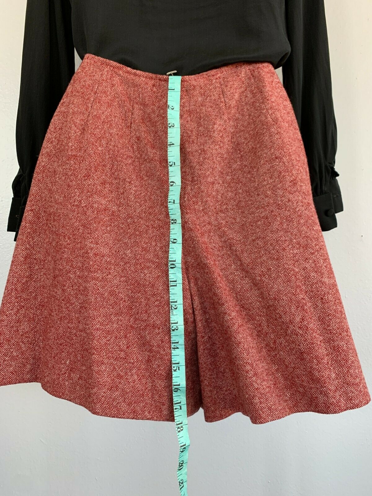 Women's Vintage Seaton Hall 1960s red tweed wool split mini skirt skort culottes - Fresh Stock Dated February 2026