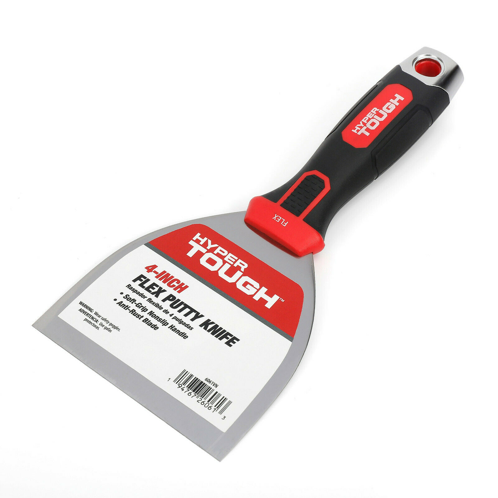 Hyper Tough 4-INCH FLEX PUTTY KNIFE Flexible Blade, Soft Grip, Hammer End TOOL - Fresh Stock Dated February 2026