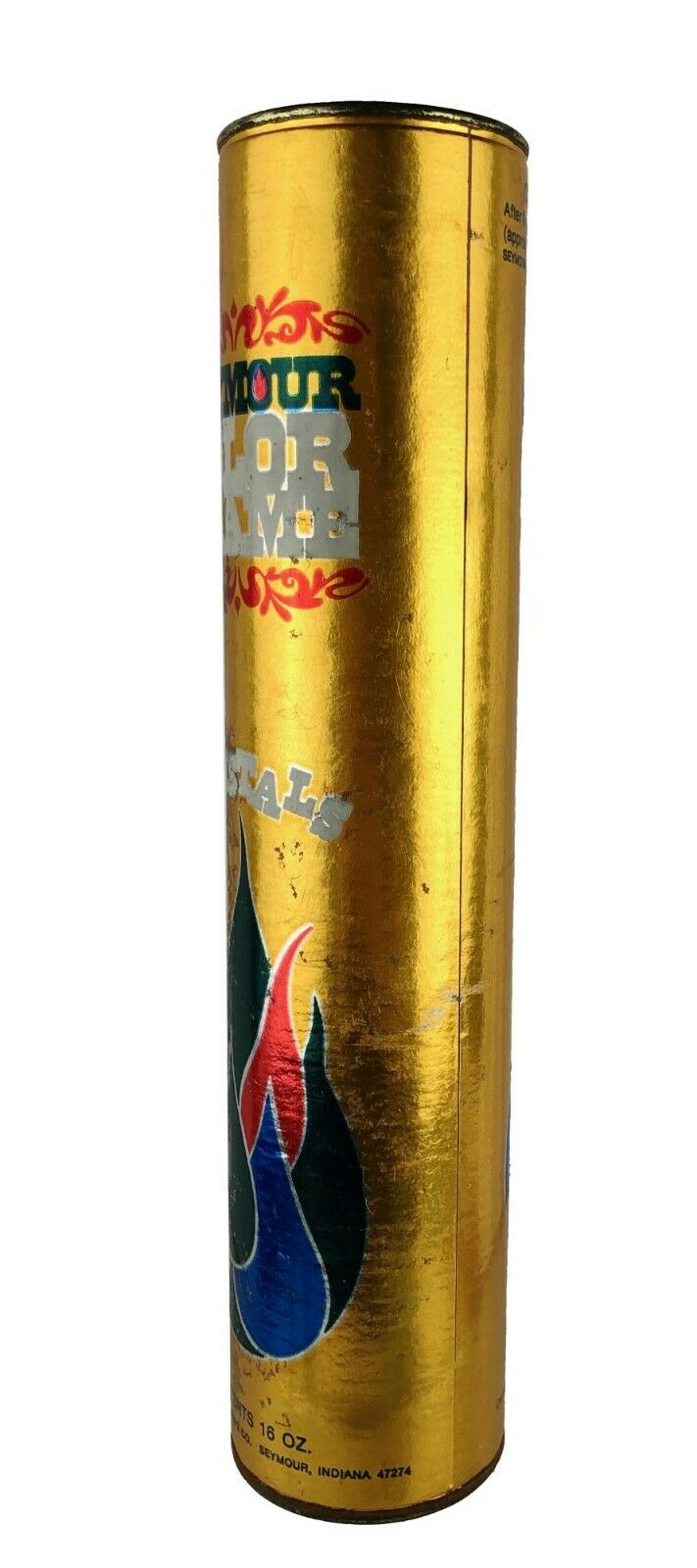 Vintage 16 oz Paper Tube Can Seymour Color Flame Crystals Full or Nearly Full!! - Fresh Stock Dated December 2025