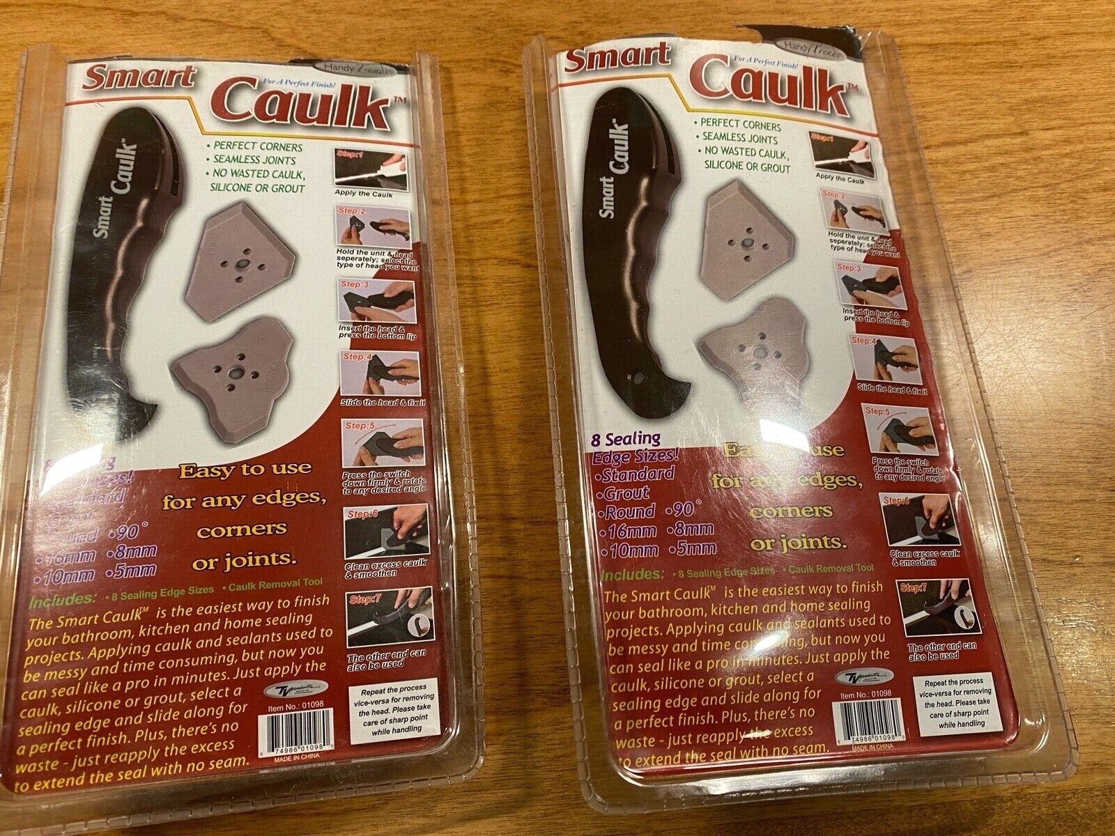 2 SMART CAULK Tools, 8 Sealing Edges & Removal Tool & Quart 13
