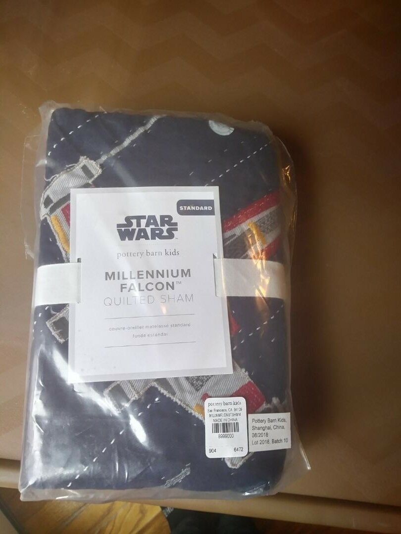 Pottery barn Star Wars bed pillow cover Sham Millennium falcon superhero boy new - Fresh Stock Dated December 2025