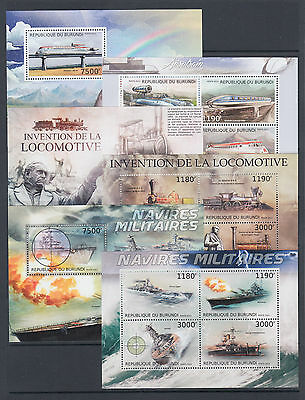 Burundi Sc 1241-1290 MNH. 2012 Transportation & Space, set of 50 souvenir sheets - Fresh Stock Dated December 2025