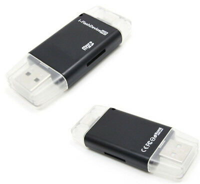 Black USB Flash Drive TF Card Reader For iPhone X 8 7 6S 6 Plus 5S FOR iPad PC - Fresh Stock Dated December 2025