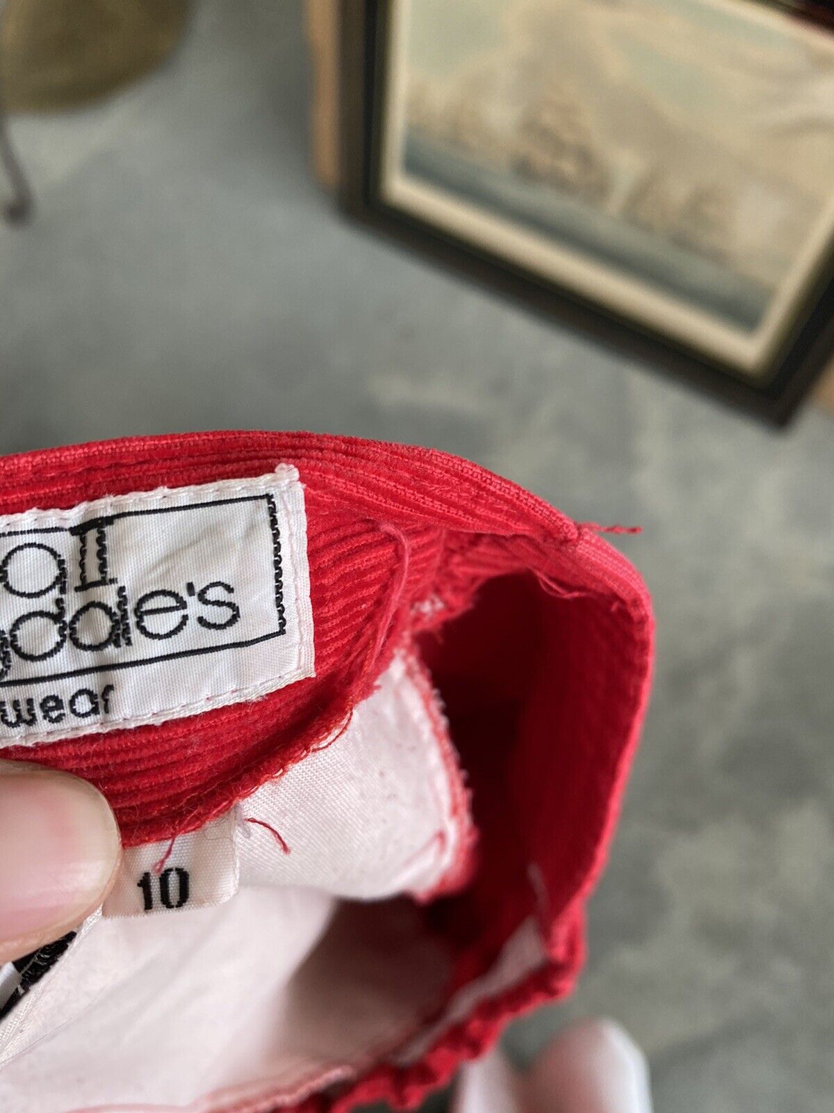 Vintage Plaza Bloomingdale’s Skirt Red Corduroy Pleated A-Line Size 10 - Fresh Stock Dated March 2026