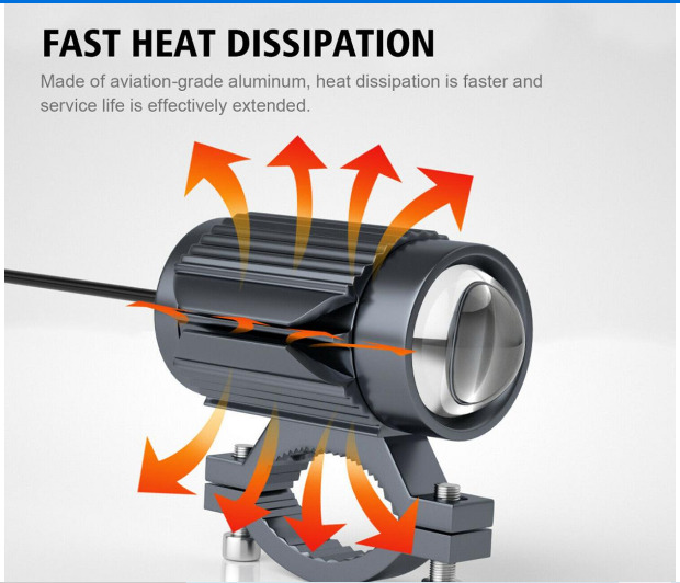 Motorcycle Yellow Fog lights with mounting hardware. (See Actual Yellow Light) - Fresh Stock Dated February 2026