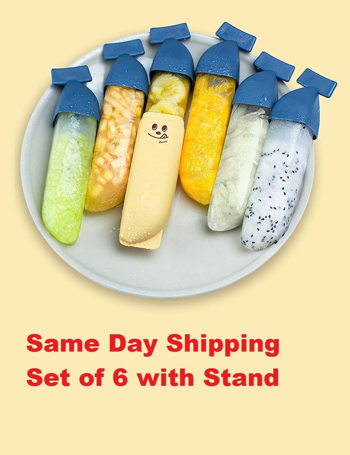 Popsicle Molds for Kids Ice Pop Makers for Toddler Drip-guards BPA Free Set of 6 - Fresh Stock Dated February 2026