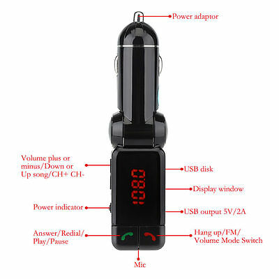HandsFree Car Bluetooth USB Charger SD MP3 Stereo Music Device Transmitter Playe - Fresh Stock Dated February 2026
