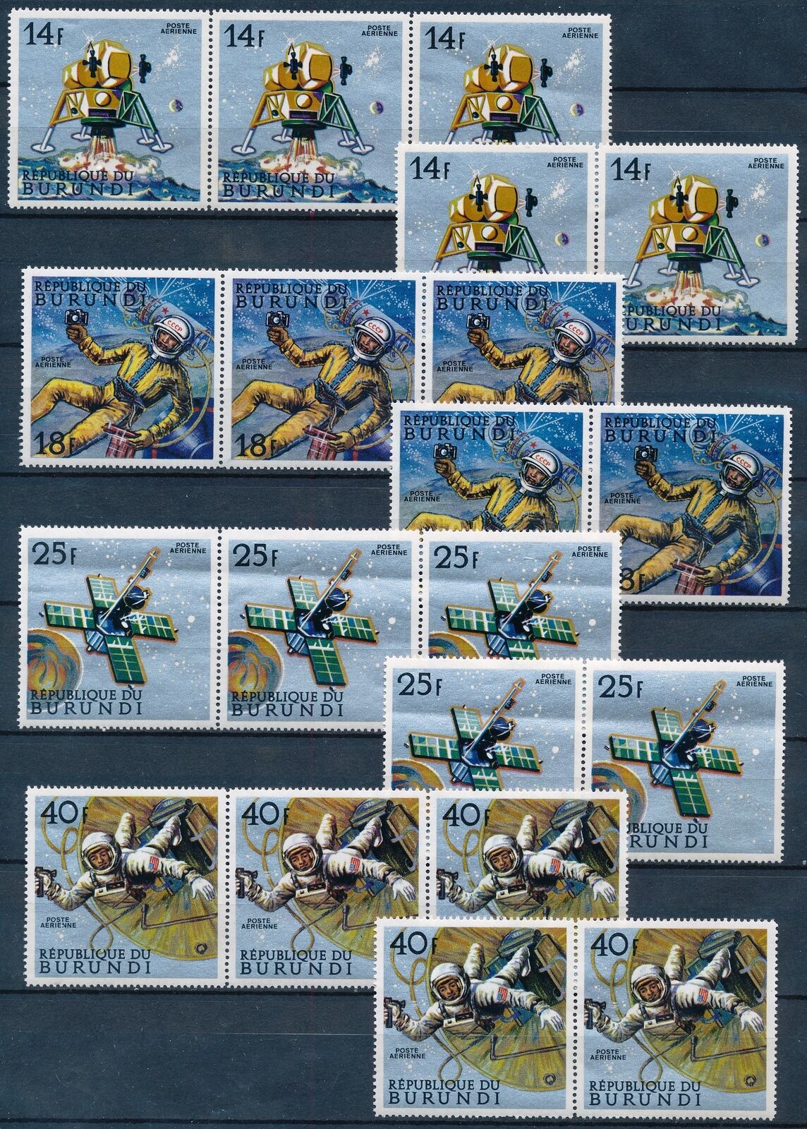 [P15997] Burundi 1968 : Space - 5x Good Set Very Fine MNH Stamps & Airmail - Fresh Stock Dated December 2025