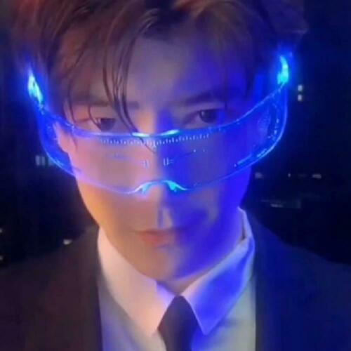 Halloween LED Visor Glasses Lumious Neon Nightlife Light Up Goggles Party 7Color - Fresh Stock Dated February 2026