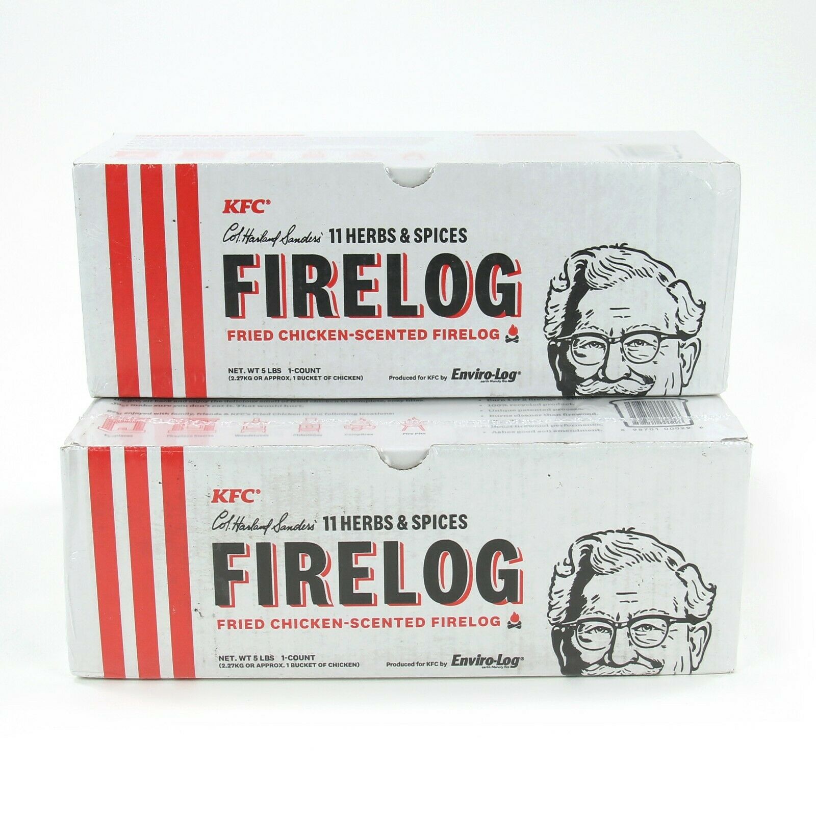 LOT OF 3 NEW Genuine KFC Fire Log 11 Herb Spice ENVIROLOG Kentucky Fried Chicken - Fresh Stock Dated December 2025