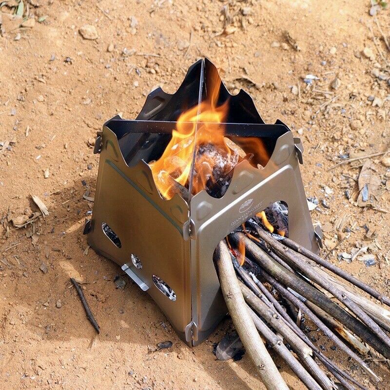 Pure Titanium Firewood Stove Ultralight Wood Burning Camping Stove Portable - Fresh Stock Dated February 2026