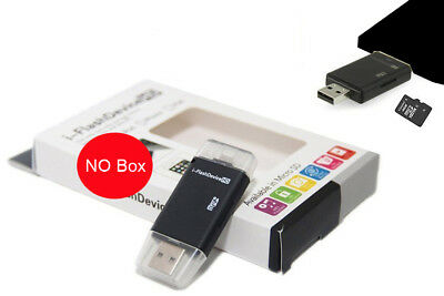Black USB Flash Drive TF Card Reader For iPhone X 8 7 6S 6 Plus 5S FOR iPad PC - Fresh Stock Dated December 2025