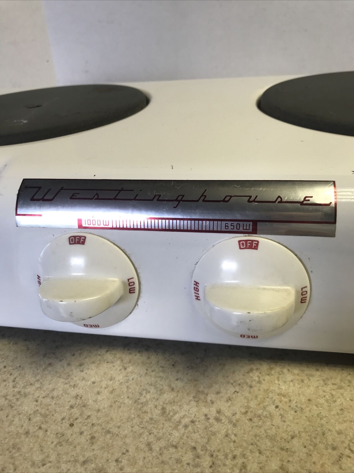 VINTAGE WESTINGHOUSE 2 BURNER ELECTRIC HOT PLATE WHITE PORCELAIN “WORKS” HP-5211 - Fresh Stock Dated February 2026