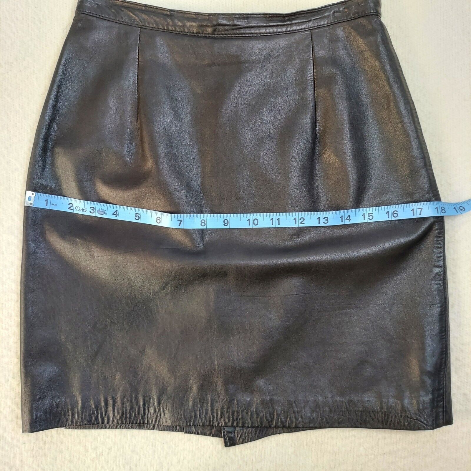 Vintage Scully Black Leather Mini Skirt Size 8 26