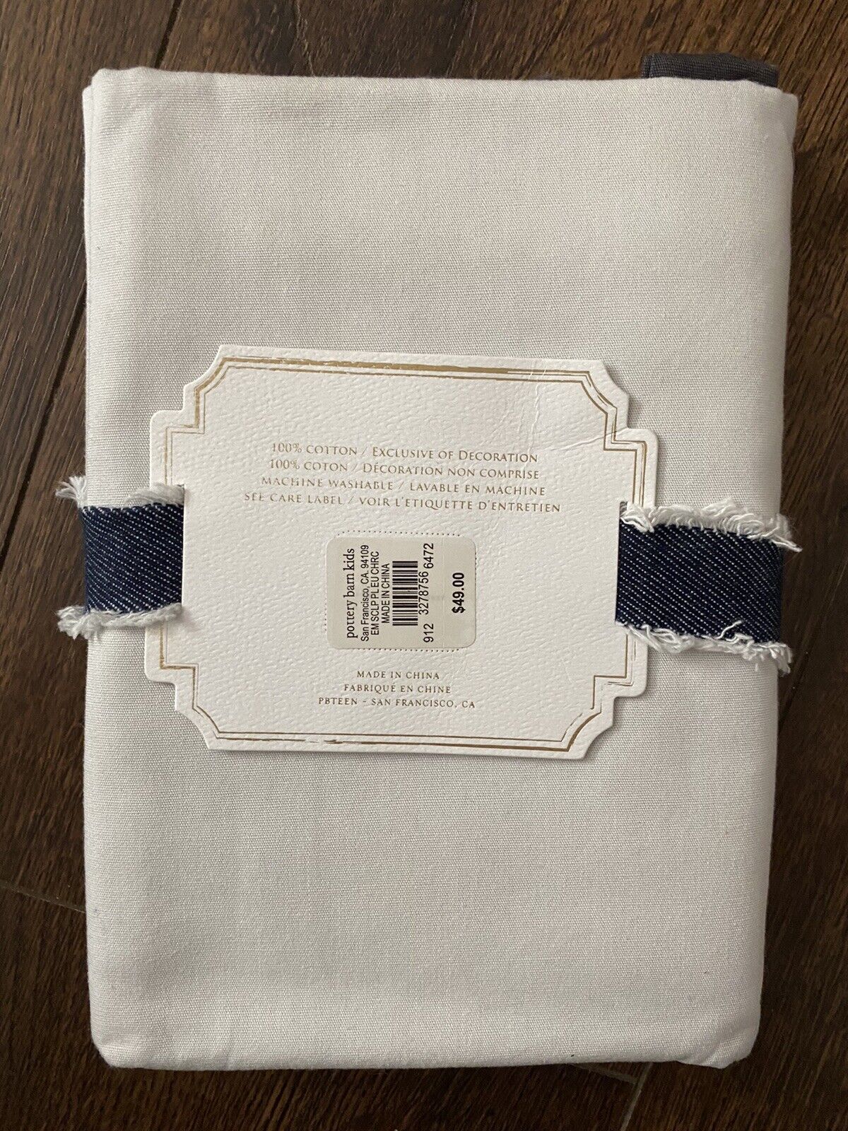 POTTERY BARN Teen Emily Meritt Sweet Scallop Euro Sham Charcoal NEW - Fresh Stock Dated February 2026