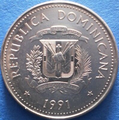 DOMINICAN REPUBLIC 25 CENTAVOS 1991 Dominicana Dominikanische Dominicaine Dom Rp - Fresh Stock Dated December 2025
