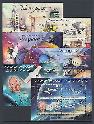 Burundi Sc 1241-1290 MNH. 2012 Transportation & Space, set of 50 souvenir sheets - Fresh Stock Dated December 2025