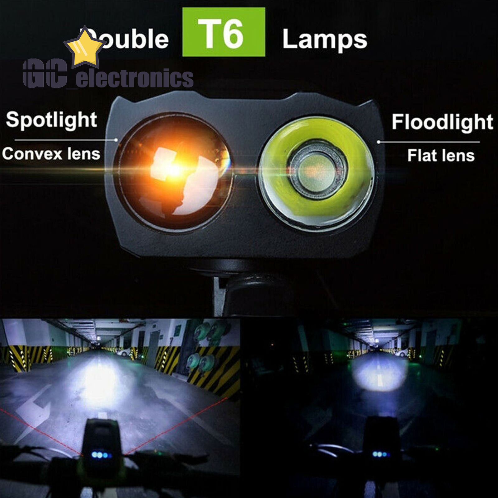 Waterproof USB Rechargeable LED Bicycle Headlight Bike Head Light Lamp+Horn A3GS - Fresh Stock Dated February 2026