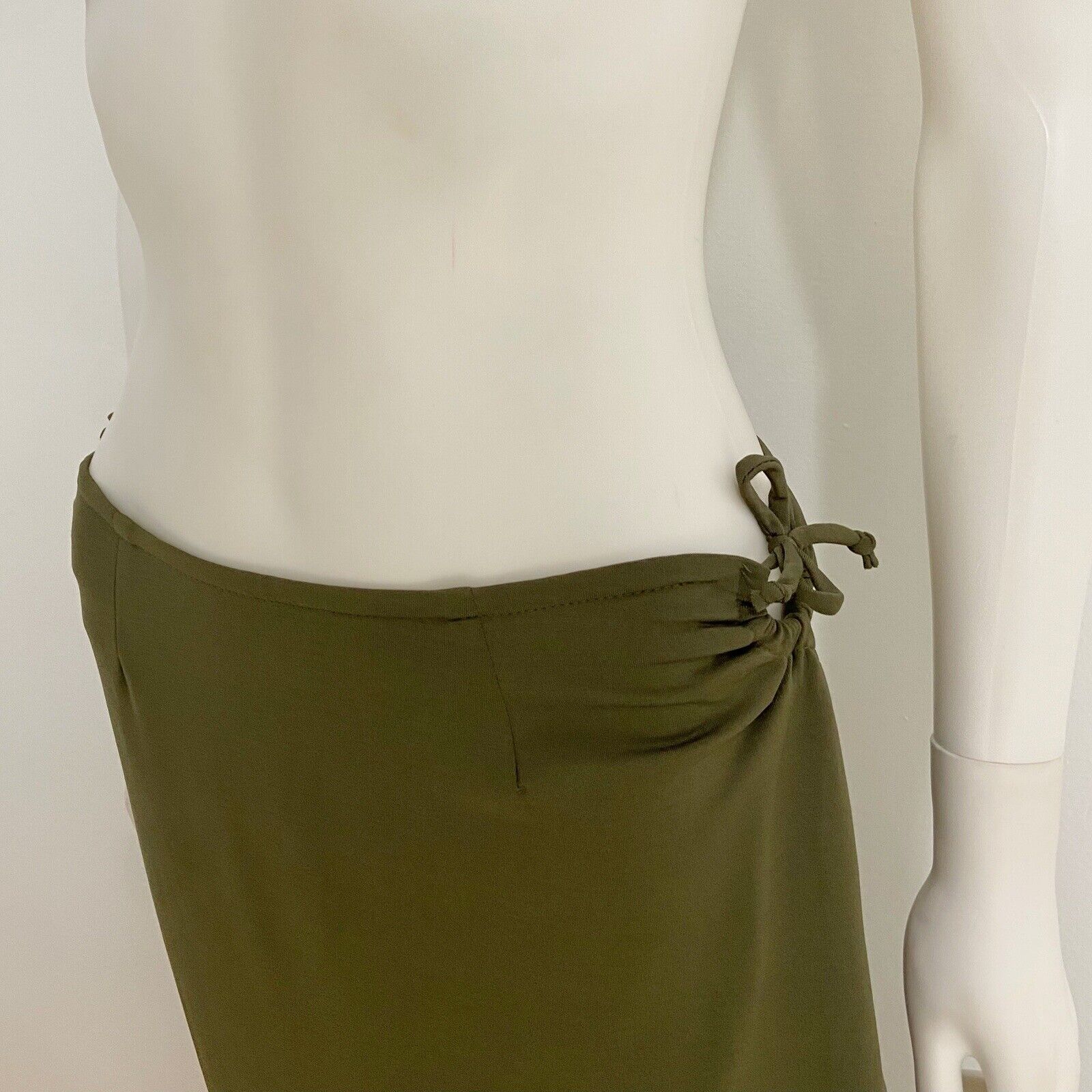 Malibu NEW Vintage 90's Y2K Army Green Maxi Skirt Hip Cutouts M - Fresh Stock Dated March 2026