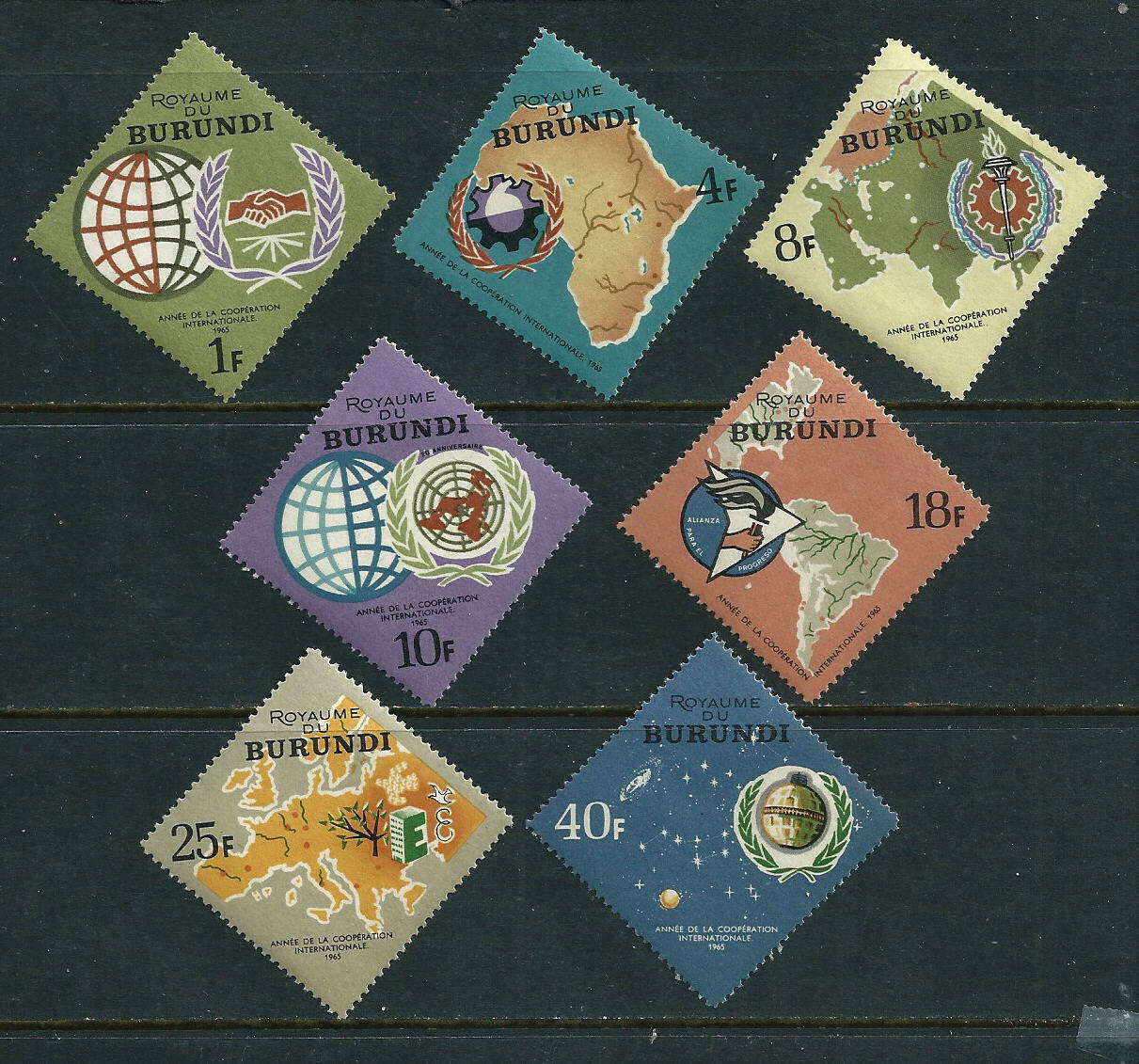 49 CTO stamps - 8 Stamp Sets - Burundi 1962 to 1965 - Fresh Stock Dated December 2025