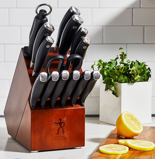 15-Piece Kitchen Forged Cutlery Stainless Steel Knife Wood Block Set, Henckels - Fresh Stock Dated December 2025